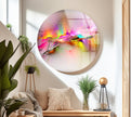 pink fractal clouds Large Glass Artwork for Living Rooms