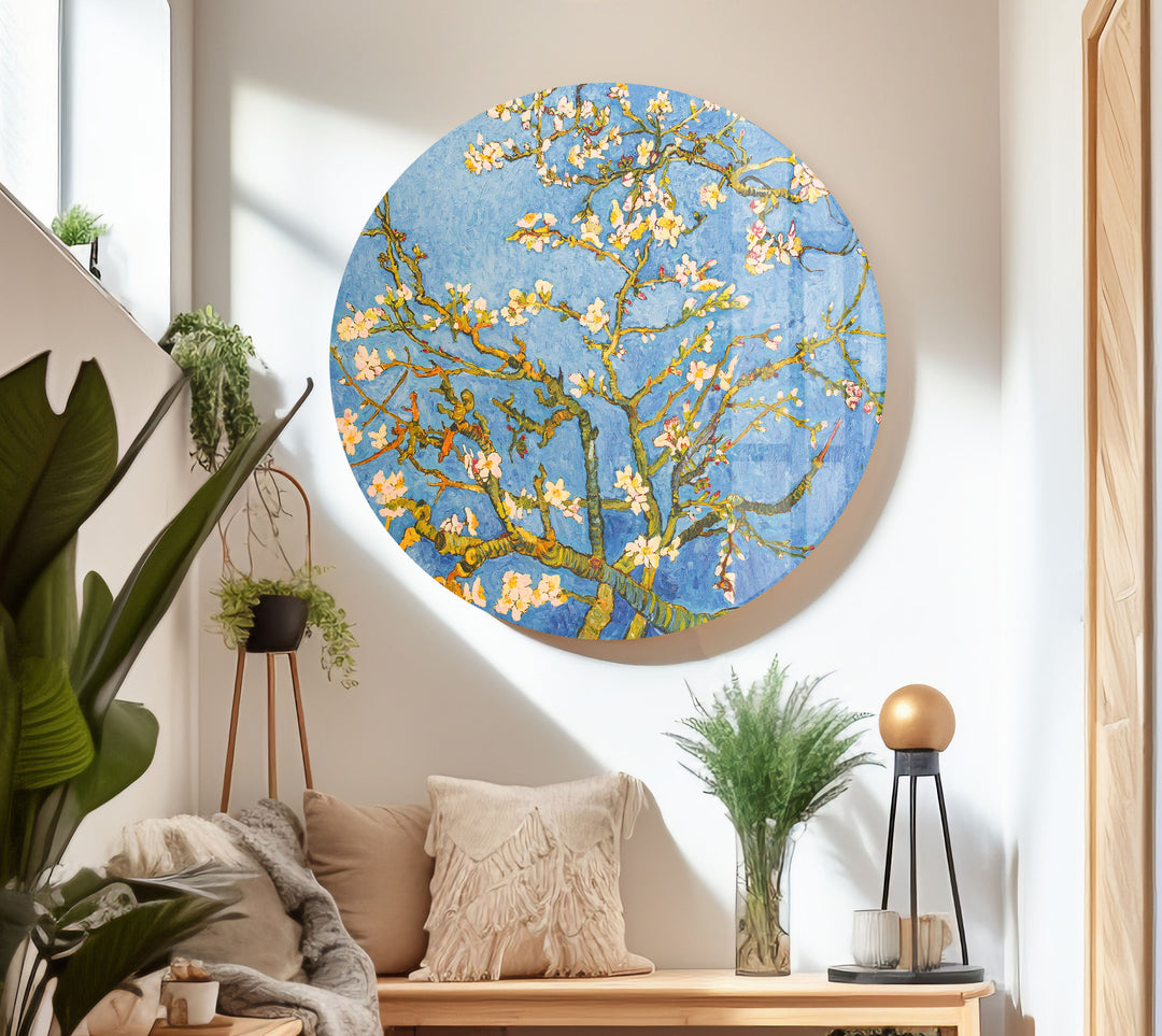 Almond Blossom by Vincent Van Gogh Glass Wall Art, custom glass photo prints, large glass prints