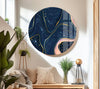 Dark Blue Abstract Tempered Glass Wall Art