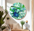 Green Fractal Floral Glass Wall Art, glass pictures for Wall, glass prints wall art