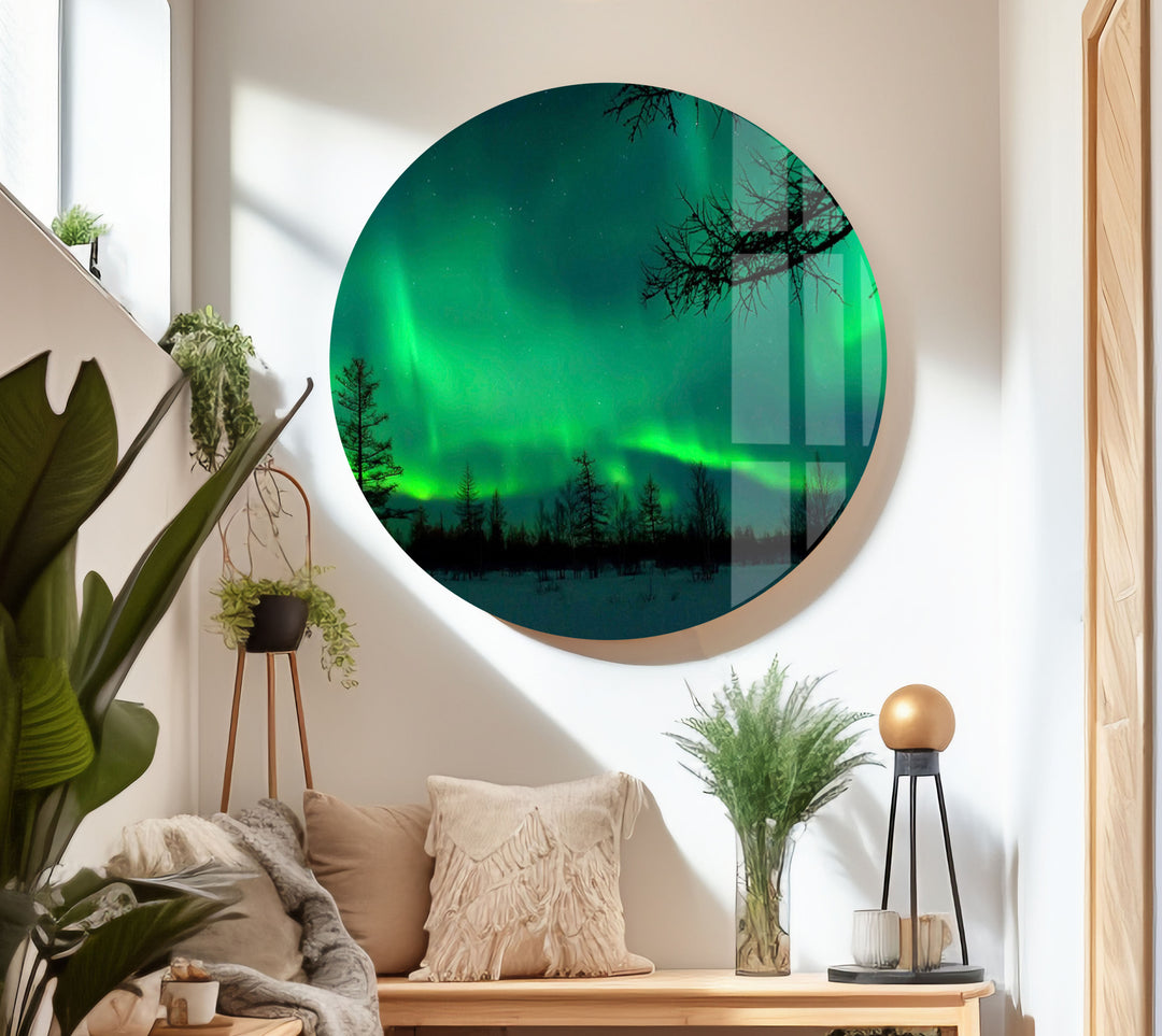 Aurora Lights Neon Glass Wall Art large glass photo prints, glass wall photos