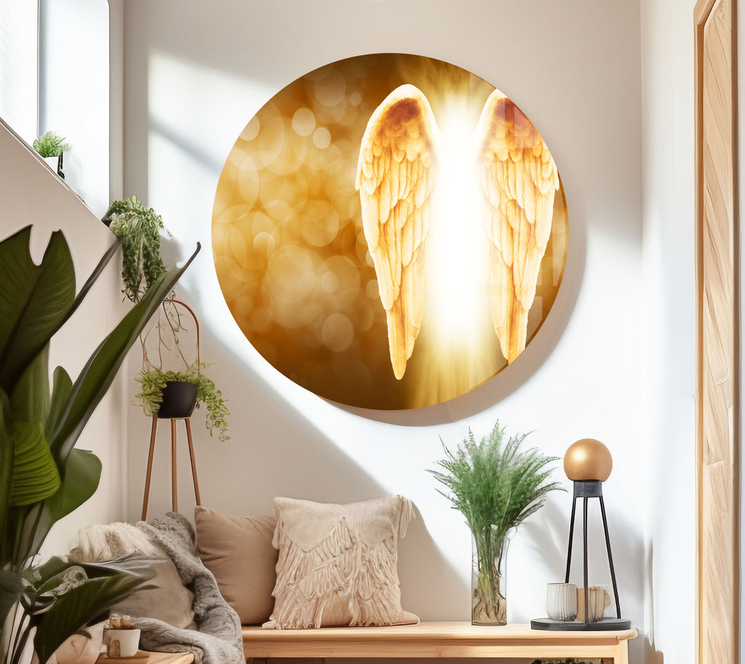 Angel Wings Glass Wall Art