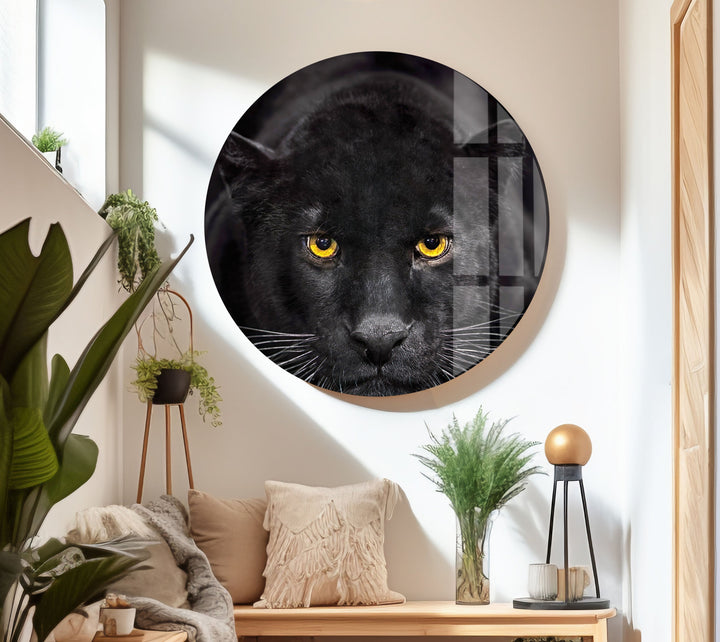 Black Panther Face Glass Wall Art print on glass, glass printed photos