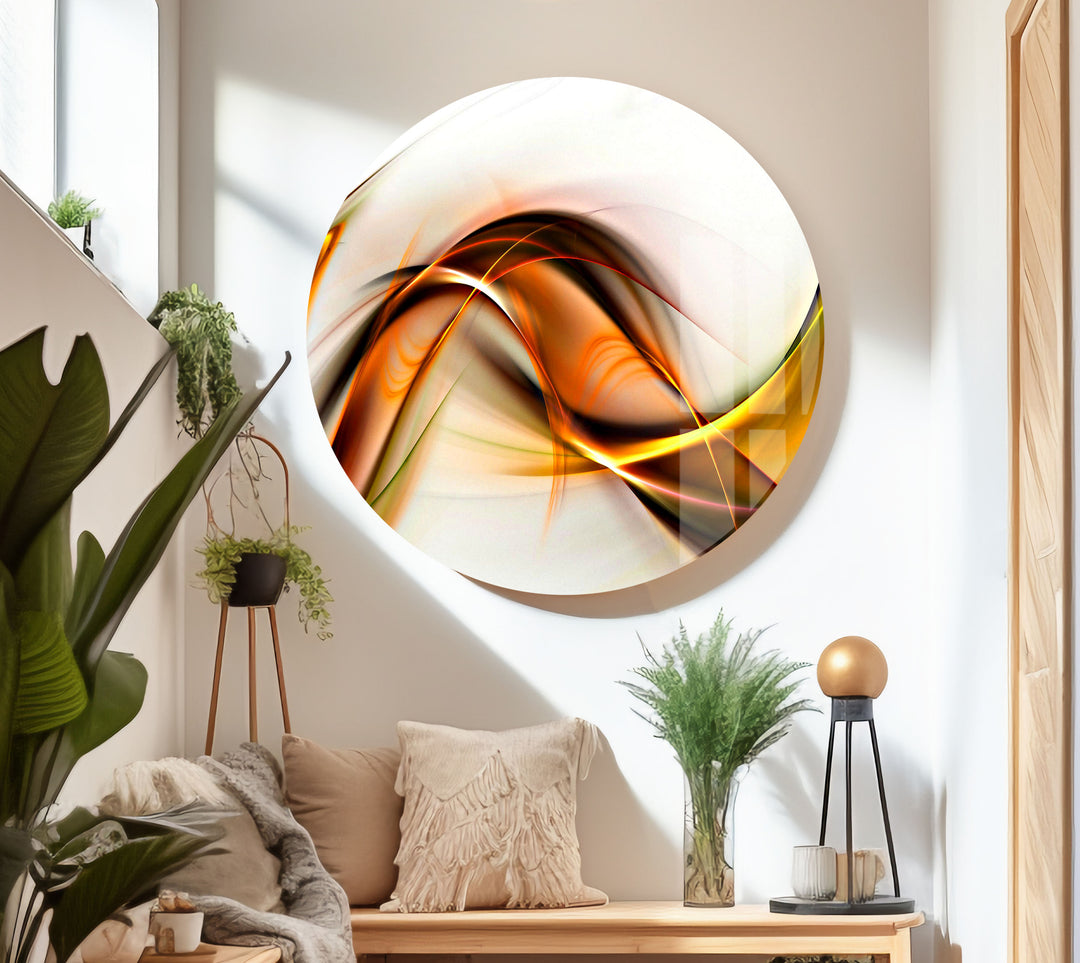 Orange Abstract Tempered Glass Wall Art - MyPhotoStation