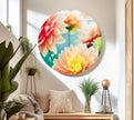 Dahlia Flowers Glass Wall Art, custom glass pictures, glass art prints