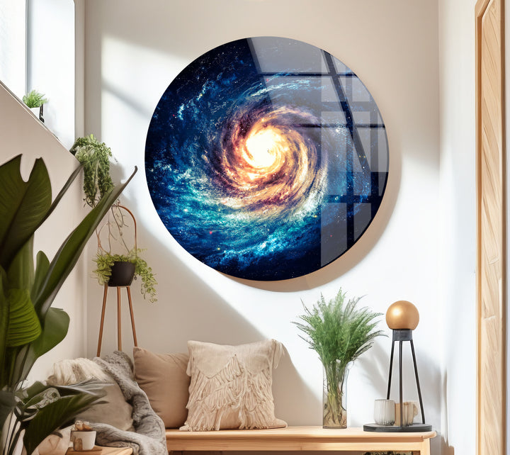 Galaxy With Stars Glass Wall Art, glass pictures for Wall, glass prints wall art