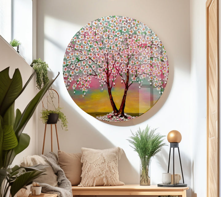 Cherry Blossom Tree Glass Wall Art, art glass wall art, glass wall art pictures