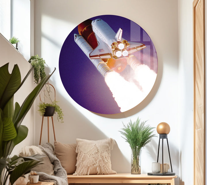 Space Shuttle Glass Wall Art, Glass Printing Wall Art, Print photos on glass