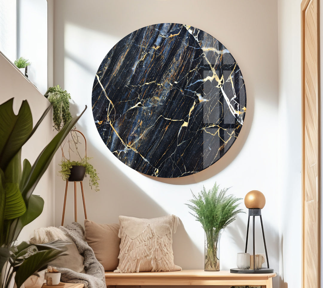 Black Marble Patterned Glass Wall Art print on glass, glass printed photos