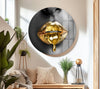 Black Woman with Gold Lips Glass Wall Art Modern Glass Photo Prints for Walls