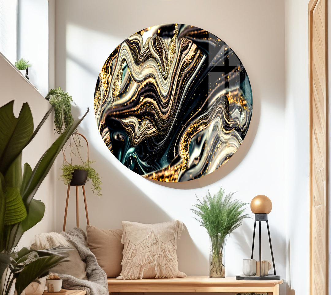 Dark Alcohol ink Glass wall art