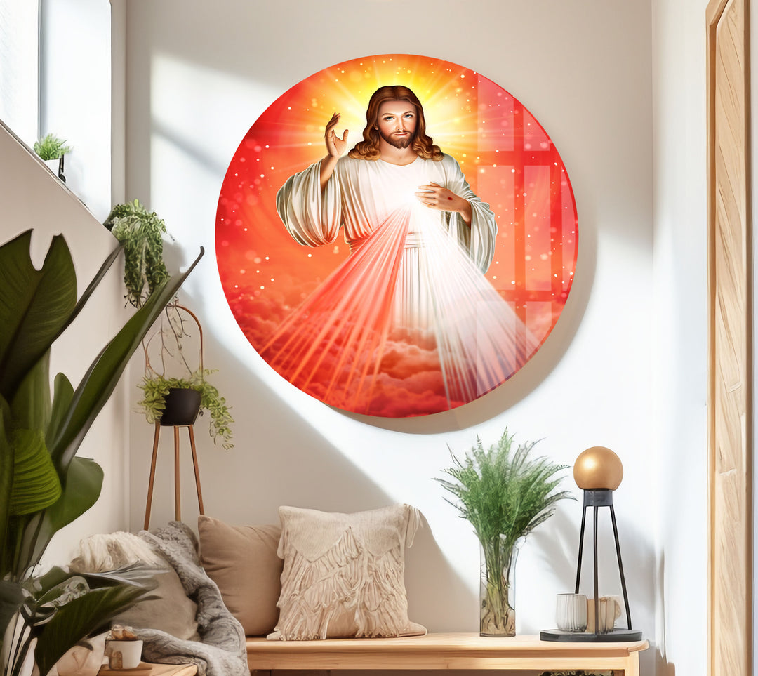 Red Jesus Christ Glass Wall Art & Decor Ideas