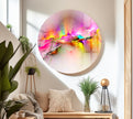 Pink Splash Abstract Glass Wall Art