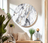 White marble with Gray veins Glass Wall Art