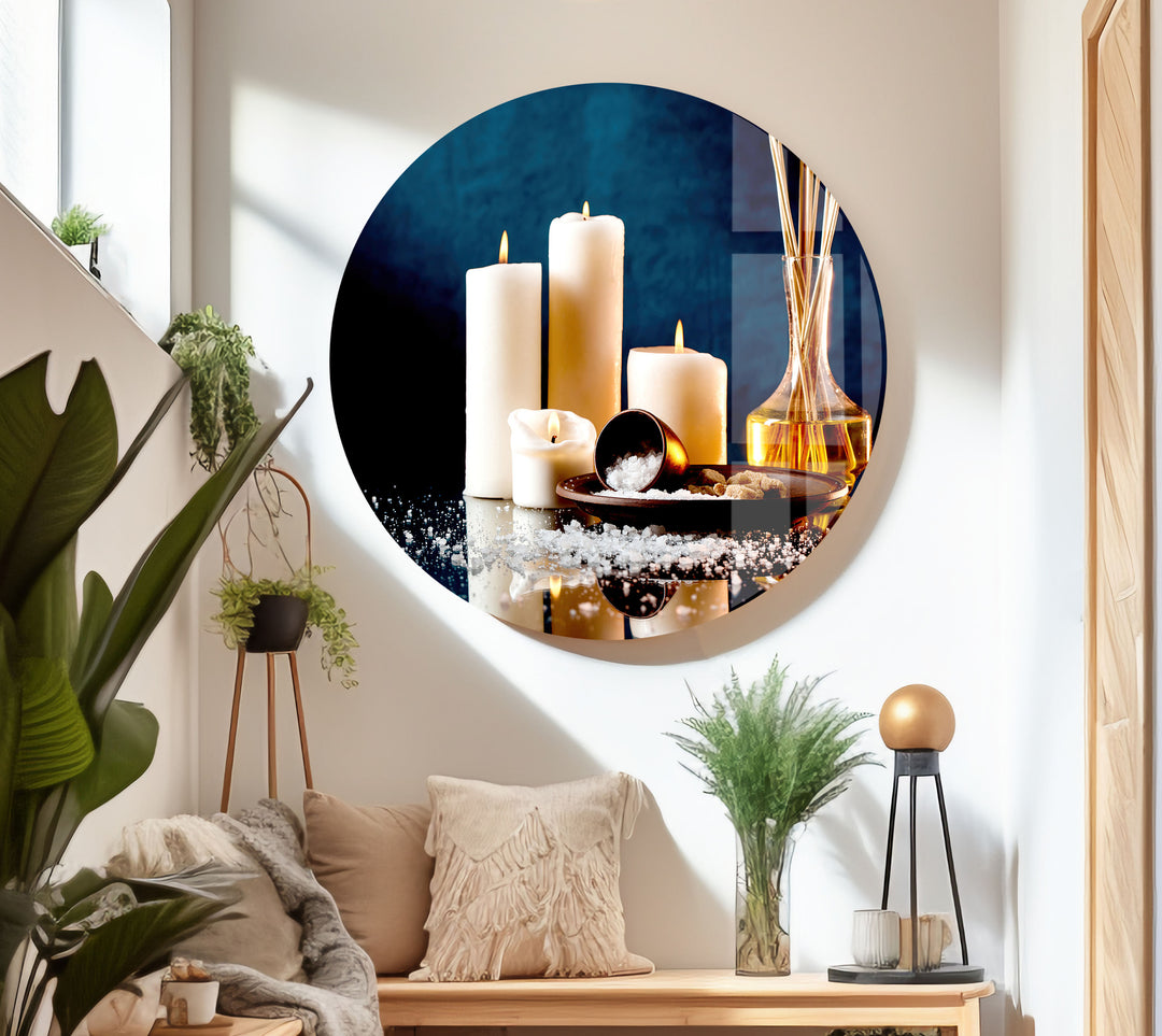 Candle Glass Wall Art