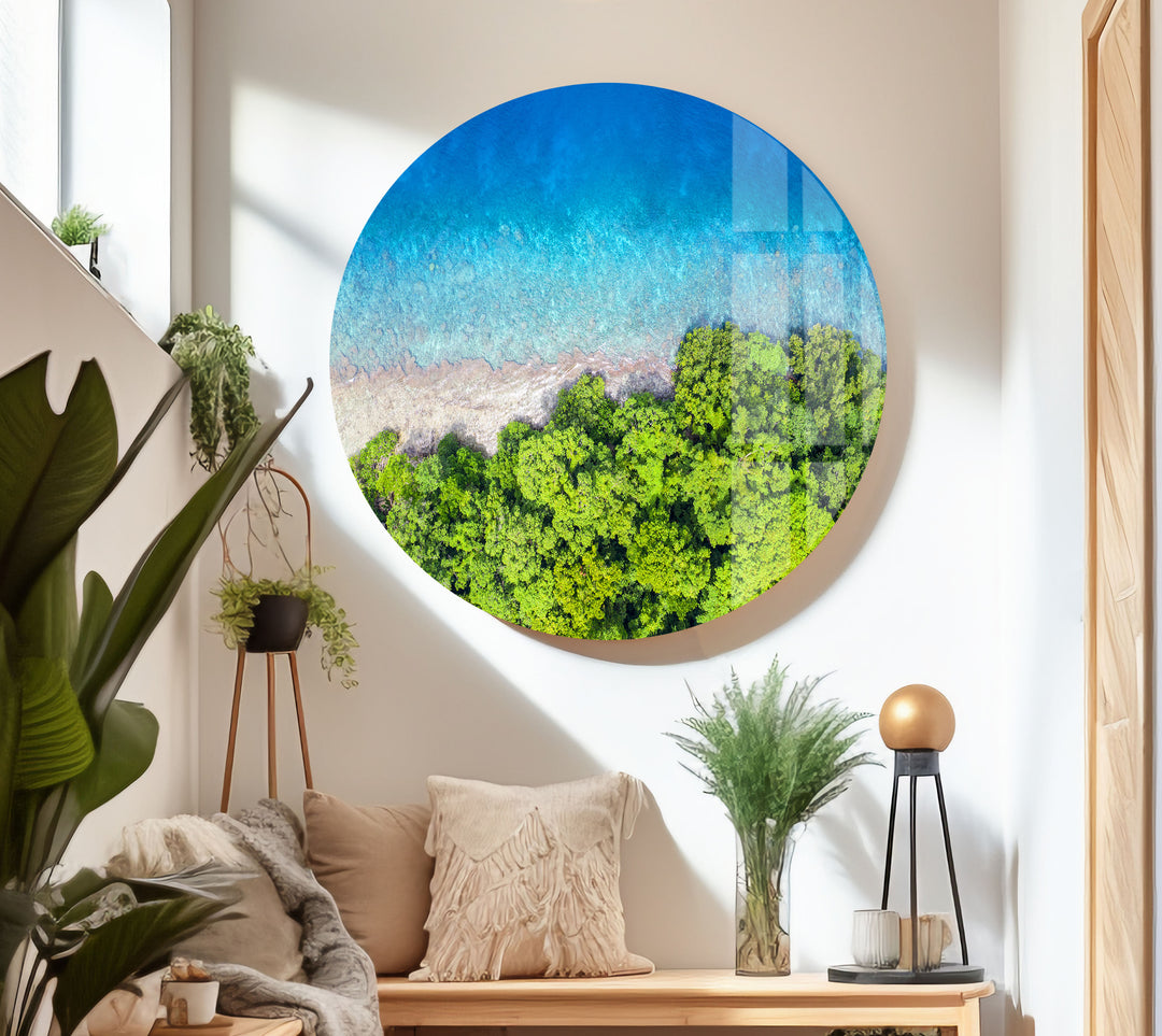 Tropical Island Nature Glass Wall Art