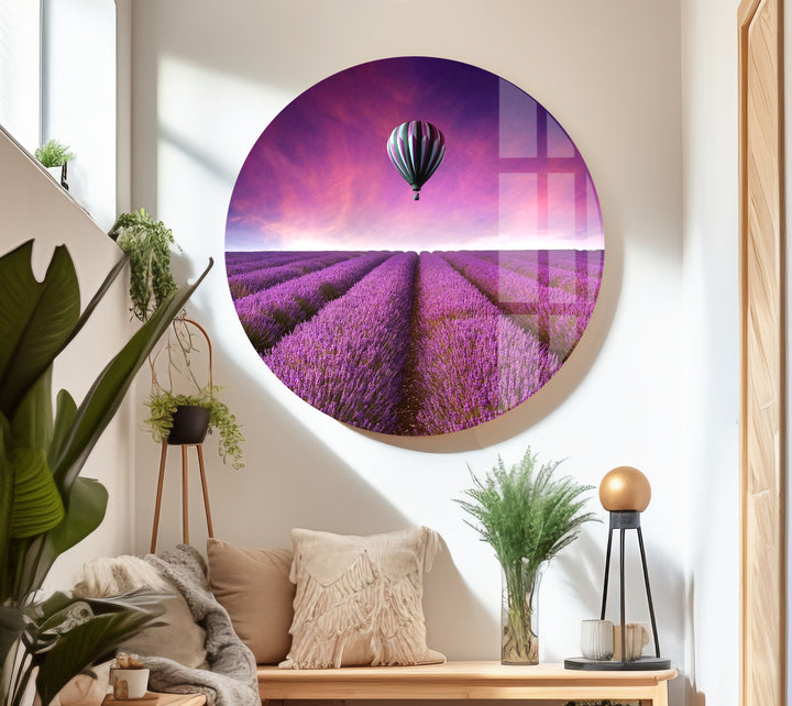 Hot Air Balloon Glass Wall Art print on glass, glass printed photos