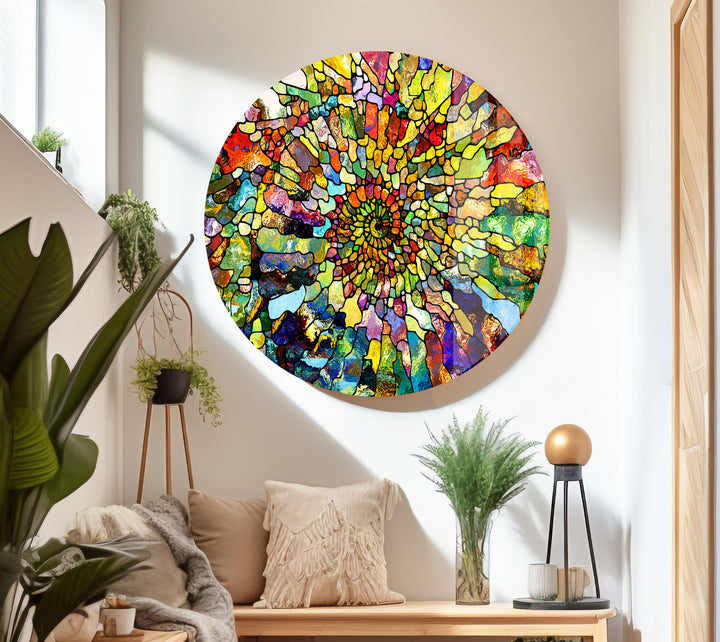 Stained Colored Glass Wall Art print on glass, glass printed photos