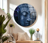 Blue Buddha Statue Glass Photo Prints for Walls