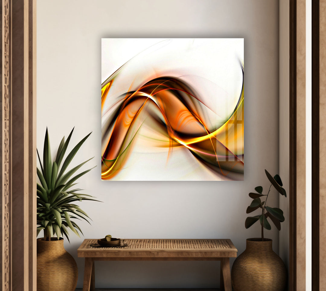 Orange Abstract Tempered Glass Wall Art - MyPhotoStation