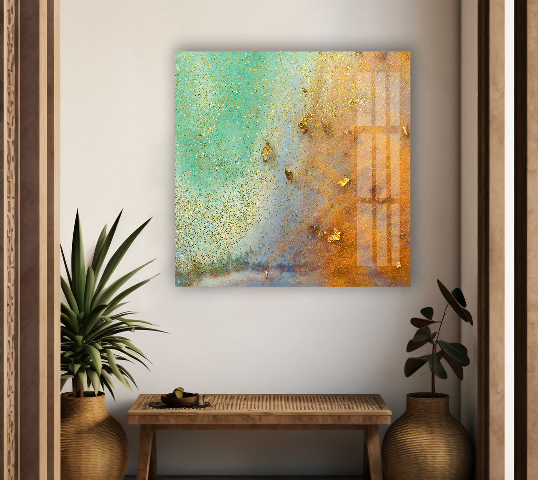 Alcohol Ink Pale Green Marble Glass Wall Art large glass photo prints, glass wall photos