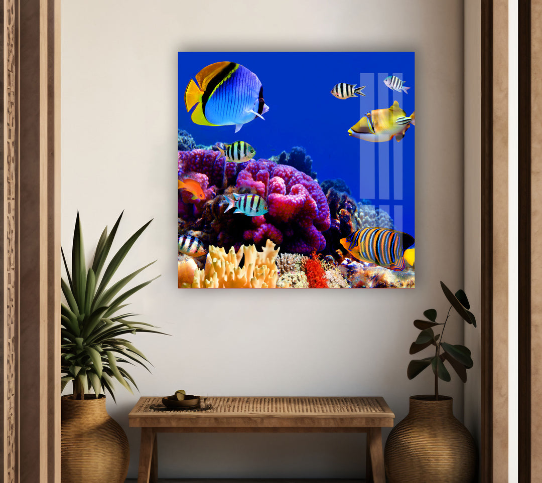 Tropical Aquarium Glass Wall Art art glass wall art, glass wall art pictures