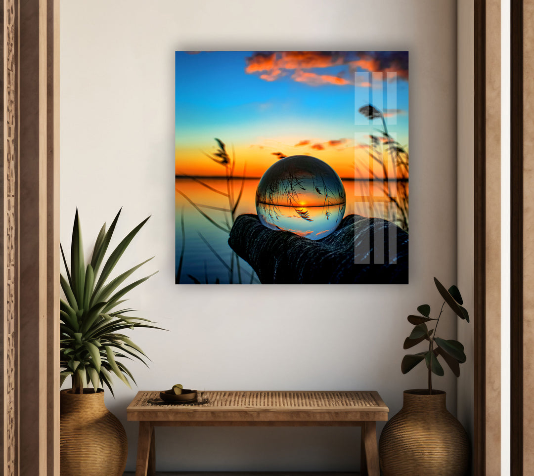 Sunset Ball Unsplash Glass Wall Art stained glass wall art, stained glass wall decor