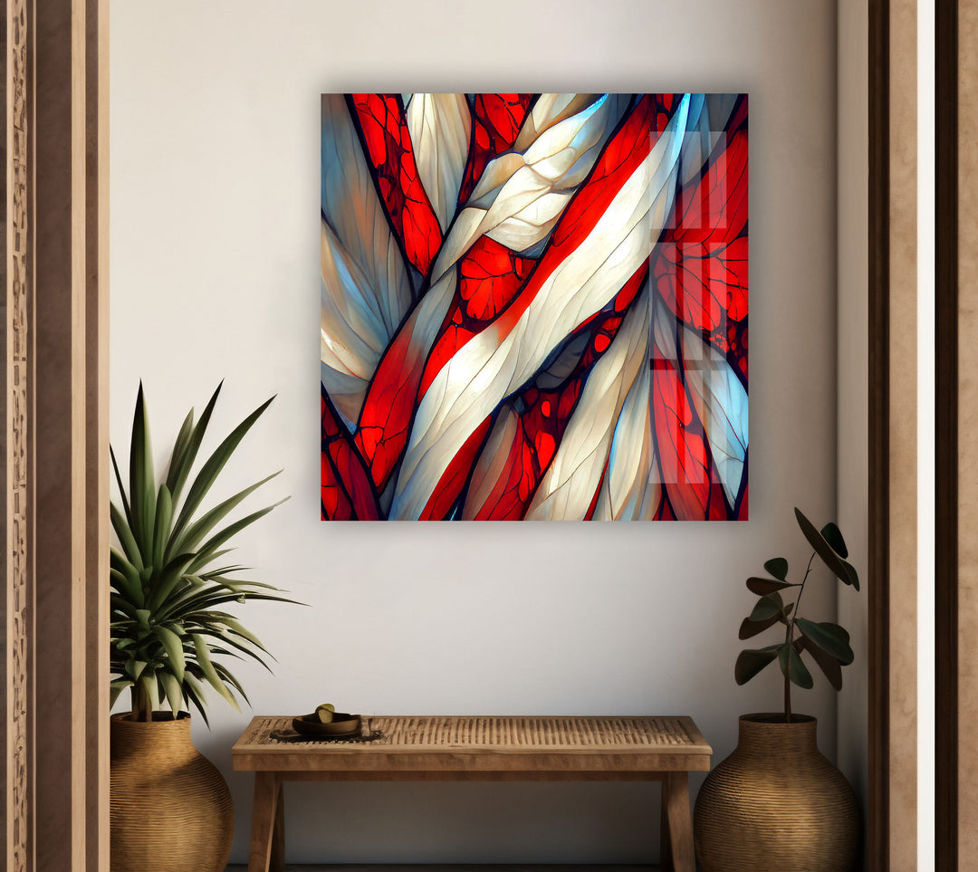 Stained Red Glass Wall Art picture on glass wall art, photos printed on glass