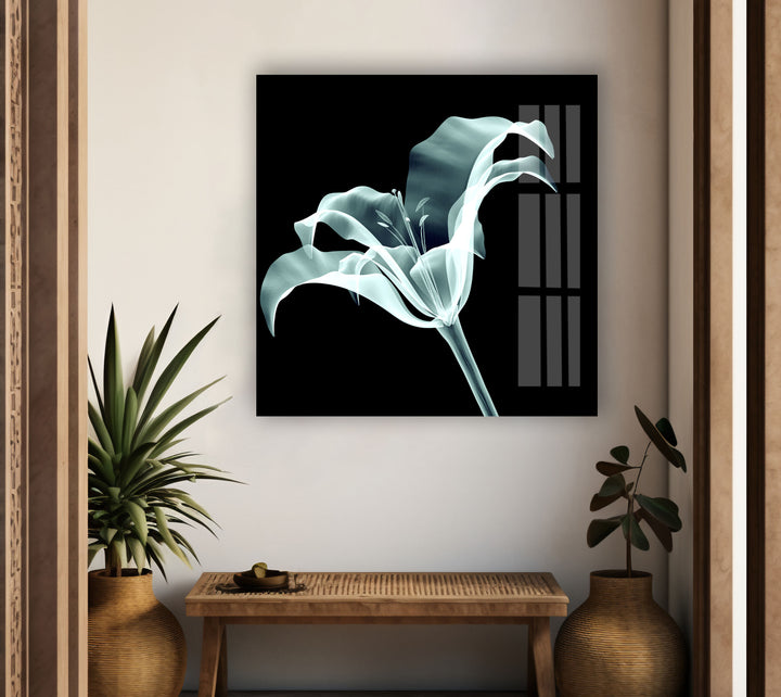 Xray Flowers Glass Wall Art, photo print on glass, prints on glass wall art