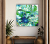 Green Fractal Floral Glass Wall Art, photo print on glass, prints on glass wall art