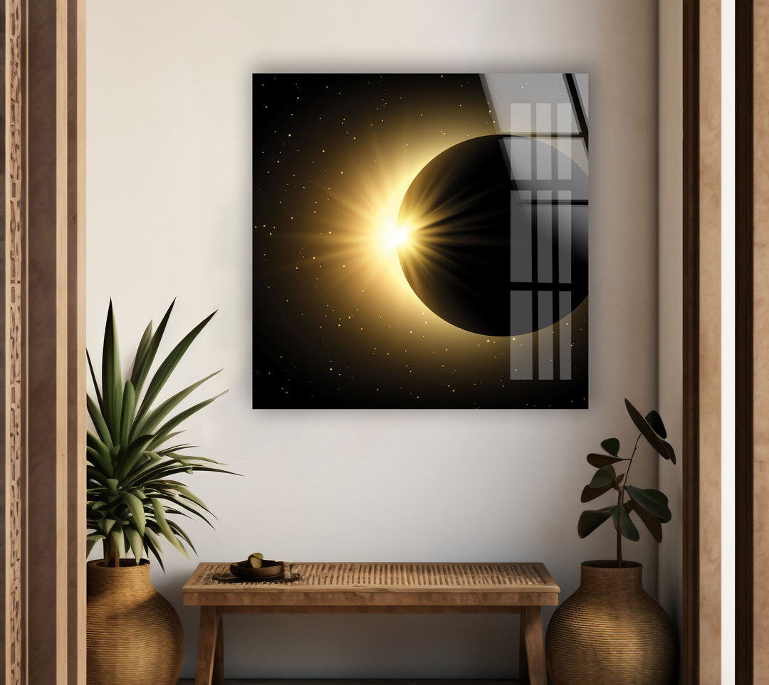 Solar Eclipse Glass Wall Art, Glass Printing Wall Art, Print photos on glass