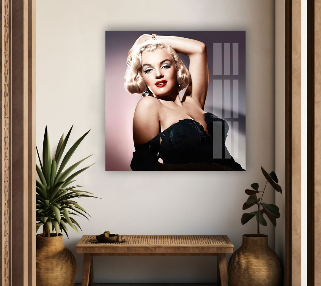 Marilyn Monroe Portrait Glass Wall Art glass pictures for Wall, glass prints wall art
