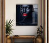 Red Lips Glass Art Painting & Cool Art Prints