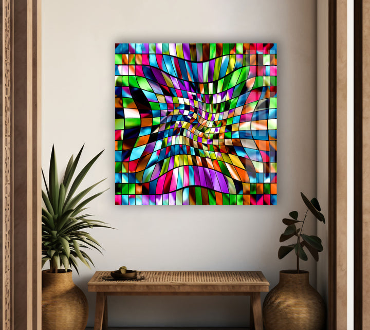 Mix Colors Fractal Art Glass Wall Art