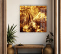 Golden wall decoration for living room