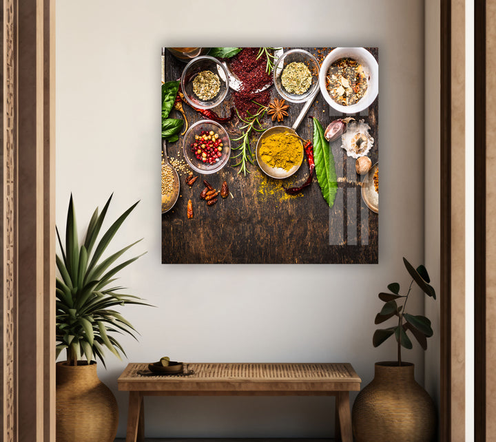 Special Spice Mix Glass Wall Art, photo print on glass, prints on glass wall art