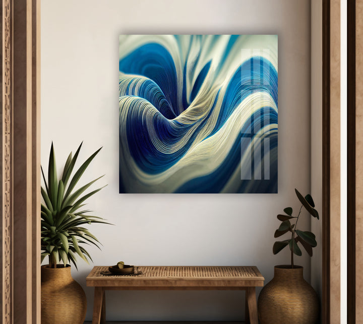 Blue Dream Waves Abstract Glass Wall Art glass photo prints, glass picture prints