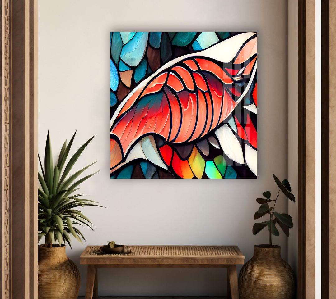 Koi Fish Stained Glass Wall Art glass photo prints, glass picture prints