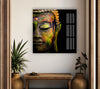 Vivid Buddha Face Glass Wall Art Decor Ideas