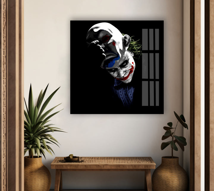 Dark Knight Joker Glass Wall Art custom glass photo prints, large glass prints
