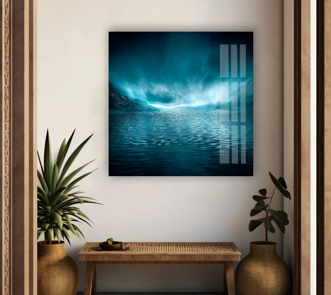 Full Moon Rising Glass Wall Art print picture on glass, Tempered Glass Wall Art