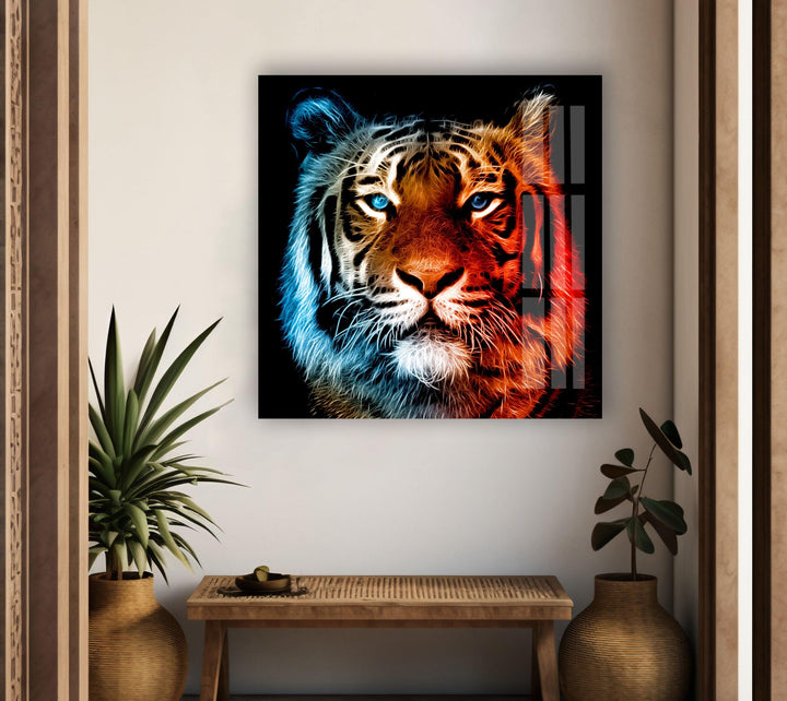 Tiger Portrait Glass Wall Art glass photo prints, glass picture prints