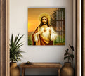 Sacred Heart of Jesus Glass Wall Decor for Homes