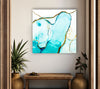 Blue Marble Abstract Tempered Glass Wall Art