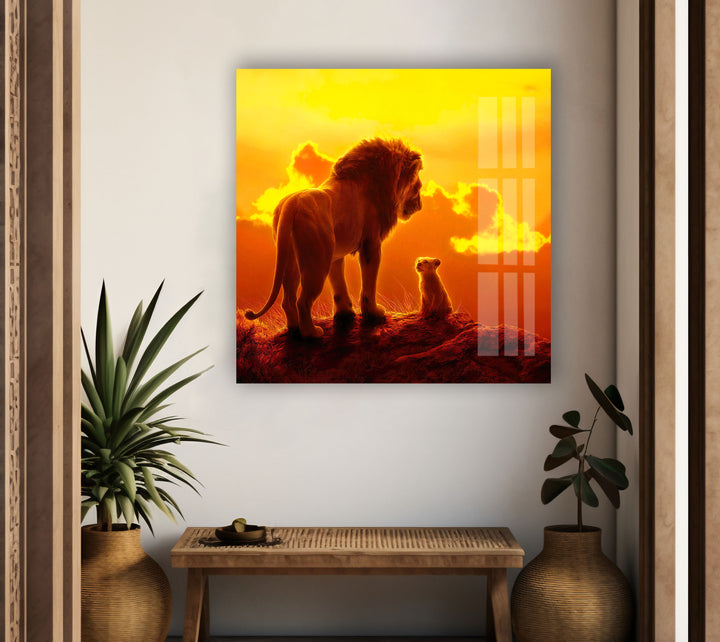 Orange Lion King Glass Wall Art custom glass photo prints, large glass prints