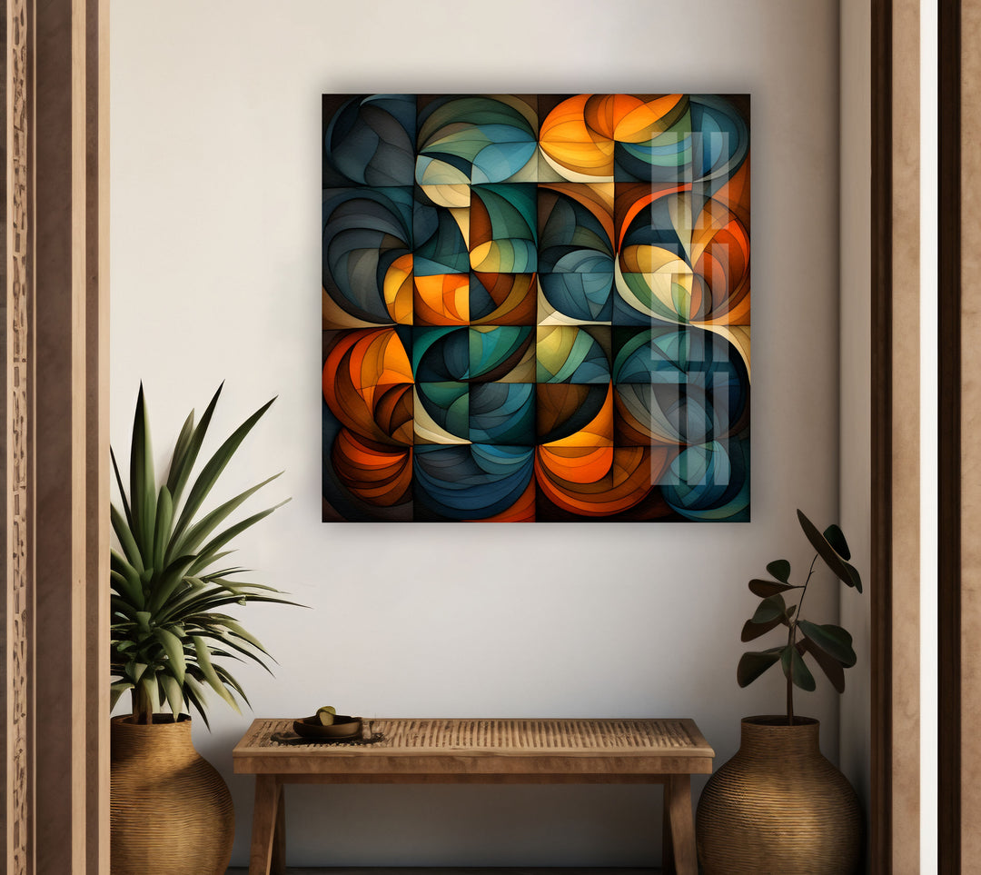 Abstract Art Piece Glass Wall Art glass art painting, glass art for the Wall