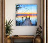 Lake Dock View Tempered Glass Wall Art
