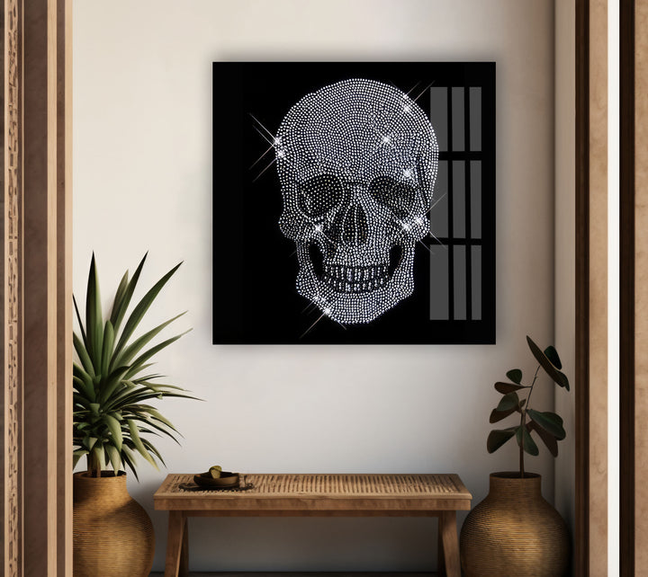 Diamond Skull  Tempered Glass Wall Art - MyPhotoStation