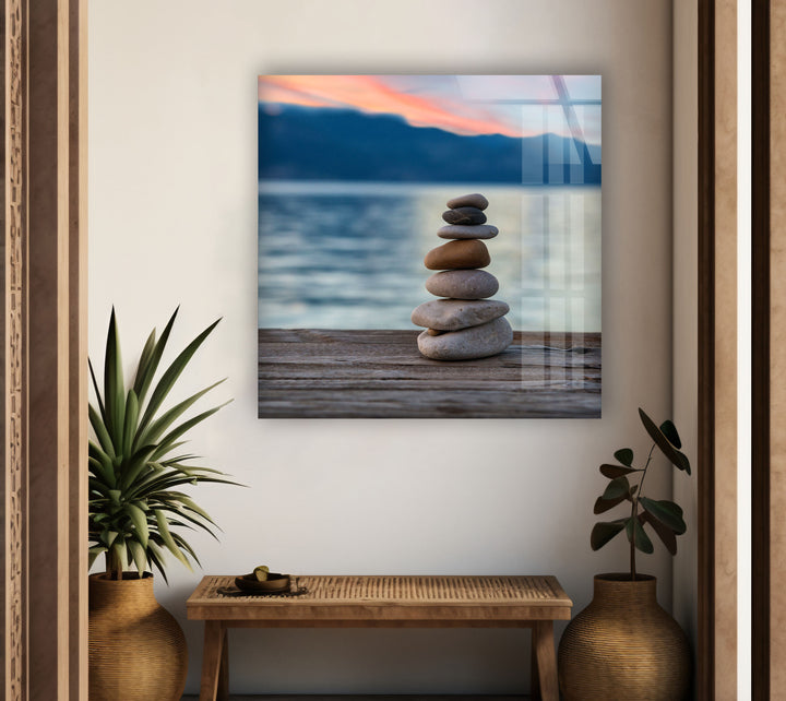 Stack Of Rocks Glass Wall Art custom glass photo prints, large glass prints