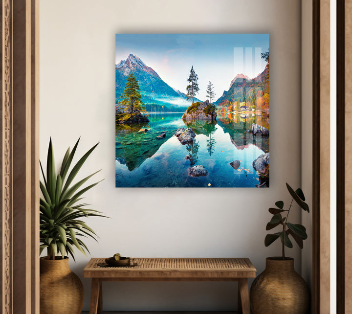 Hintersee Lake Landscape Glass Wall Art glass photo prints, glass picture prints